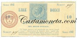 10 LIRE BANCA NAZIONALE NEL REGNO D'ITALIA TIPO PROVVISORIO 16/05/1866 FDS-/FDS - Otros & Sin Clasificación