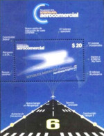 ARGENTINA 2014 RECOVERY OF COMMERCIAL AIR NAVIGATION SOVEREIGNTY NIGHT GLOW UNDER UV UNUSUAL MINIATURE SHEET MS MNH - Nuovi