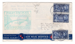 NEWFOUNDLAND TERRANOVA CC PRIMER VUELO TRANSATLANTICO 1939 A NEW YORK - Erst- U. Sonderflugbriefe