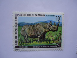 CAMEROON USED  STAMPS  ANIMALS  RHINOCEROS - Rinoceronti