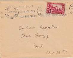 33171# MONTEE PALAIS N°121 SEUL LETTRE MONTE CARLO PRINCIPAUTE DE MONACO 1935 CLIMAT IDEAL TOUS LES SPORTS TOUL MEURTHE - Lettres & Documents