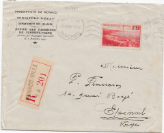 33176# N°183 SEUL LETTRE RECOMMANDE Obl MONACO PRINCIPAUTE 1939 EPINAL VOSGES Cote 60 Euros - Briefe U. Dokumente