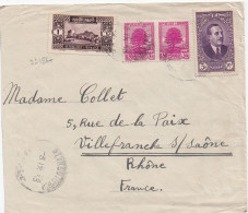 33186# LETTRE Obl BEYROUTH 1938 GRAND LIBAN Pour VILLEFRANCHE SUR SAONE RHONE - Storia Postale