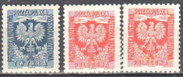 Poland 1954 - Official Stamps - Mi.27A-28A,C - MNH(**) - Servizio