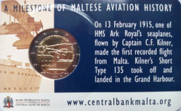 Malte 2015 : 2€ Commémorative '100 Ans Du Premier Vol Maltais' (en Coincard) - Dispo En France - Malta