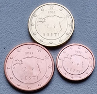 EuroCoins < Estonia > 1c+5c+10c Coins Set 2022 UNC  (Set 3 Coins) - Estonia