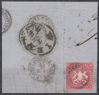 WÜRTTEMBERG  19 X A, Auf Briefstück, Geprüft, Stempel: Ludwigsburg + Fahrend. Postamt 31/1 Zug 3 + Wien 1/2 - Cartas & Documentos