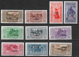 DODECANESE 1932 Stamps Of Italy Garibaldi Set With Overprint PATMOS Complete MH Set Vl. 17 / 26 - Dodécanèse