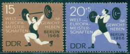 1966 Weightlifting Champs,Squat Lifting,Shoulder Press,DDR,1210,MNH - Weightlifting