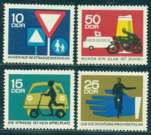 1966 Safety In Traffic,Child With Scooter,Cyclist,ambulance,beer,Motorcyclist,DDR,1169,MNH - Accidentes Y Seguridad Vial