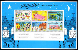Anguilla 1976 Christmas. Children's Paintings Souvenir Sheet Unmounted Mint. - Anguilla (1968-...)