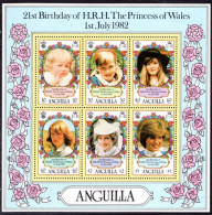 Anguilla 1982 21st Birthday Of Princess Of Wales Buff Borders Souvenir Sheet Unmounted Mint. - Anguilla (1968-...)