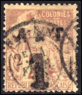 Annam & Tongking 1888 1 On 2c Brown On Buff Fine Used. - Oblitérés