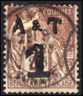 Annam & Tongking 1888 1 On 4c Purple-brown On Grey Fine Used. - Oblitérés