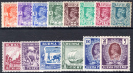 Burma 1938-40 Set To 2r (4a Poor) Lightly Mounted Mint. - Burma (...-1947)