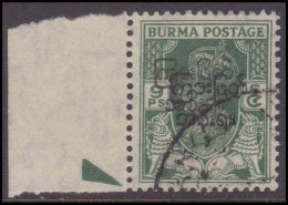 Burma 1947 9p Double Overprint Fine Used. - Birmanie (...-1947)