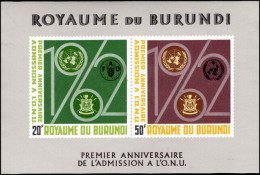 Burundi 1963 First Anniversary Of Admission To UNO Souvenir Sheet Unmounted Mint. - Ungebraucht