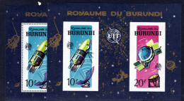 Burundi 1965 Centenary Of ITU Perf And Imperf Souvenir Sheets Unmounted Mint. - Nuovi