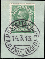 Calimno 1912-21 5c Green Fine Used On Piece. - Aegean (Calino)