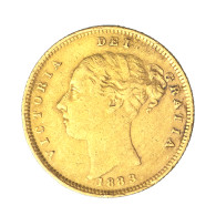 Royaume-Uni 1/2 Souverain Victoria Buste Jeune Et Armoiries 1883 Londres - 1/2 Sovereign