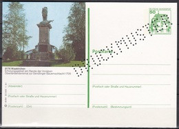 Specimen Postcard 8176, Germany Tourism, Lion Statue, Edge Of The Foothills Of The Alps, Waakirchen, 1981, Tourisme - Autres & Non Classés