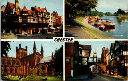 England Chester The Cross River Dee The Cathedral And Eastgate - Chester