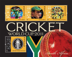 Nevis 2011 MNH SS, Cricket, World Cup, A. B De Eviller, South Africa, Sports, Flag - Cricket