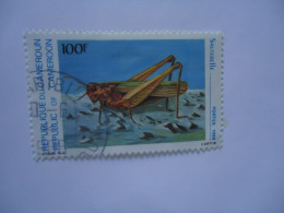 CAMEROON  USED  STAMPS  INSECTS   WITH POSTMARK   1968 - Cameroun (1960-...)