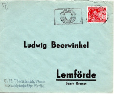 58695 - Deutsches Reich - 1938 - 12Pfg Sudetenland EF A Bf BONN - ... -> Lemfoerde - Lettres & Documents