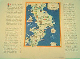 IMAGO ITALIAE FARMITALIA  CALABRIA TAVOLA IV  DE AGOSTINI  N. 4 MARZO 1950 - Mapas Geográficas