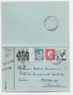 FRANCE COQ 2FR+ +DULAC IRIS CARTE LETTRE REC PROVISOIRE ORLEANS 30.11.1944 AU TARIF - 1944 Marianne Van Algerije