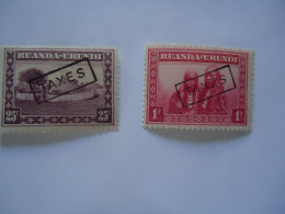 RUANDA   URUNDI   2 MNH   WOMEN  OVERPRINT TAXES - Sonstige & Ohne Zuordnung