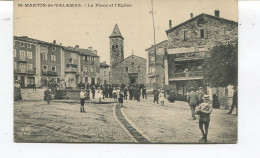 CPA - St-Martin-de-Valamas - La Place Et L'Eglise - Edition M B, Le Puy - Dos Vierge - TBE - - Saint Martin De Valamas