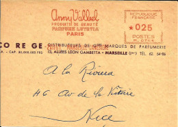 Lettre  EMA Havas M 1967 Anny Valbel Produits Beauté Parfumerie Lutetia Metier 23 Marseille A72/37 - Usines & Industries