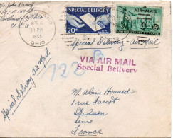 Spécial Delivery Pour St OUEN (France) Le 8/4/55. - 2a. 1941-1960 Gebraucht