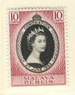 1953 QUEEN ELIZABETH CORONATION  MALAYA PERLIS - Perlis