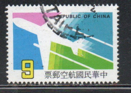 CHINA REPUBLIC CINA TAIWAN FORMOSA 1987 AIR POST MAIL AIRMAIL AIRPLANE 9$ USED USATO OBLITERE' - Posta Aerea