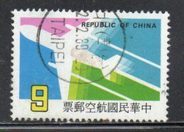 CHINA REPUBLIC CINA TAIWAN FORMOSA 1987 AIR POST MAIL AIRMAIL AIRPLANE 9$ USED USATO OBLITERE' - Luchtpost