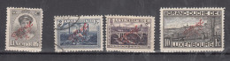 Luxemburg 1922 Mi Nr 124,125,127+128: Rode Opdruk Diens - Used Stamps