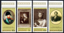 Moldavie Moldova 0498/501 Ecrivain Pétrarque, Napoleon, Goethe, Schiller - Napoléon