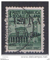 ISTRIA - OCCUPAZIONE  JUGOSLAVA:  1945  SOPRASTAMPATO  -  50 C./ 25 C. VERDE  SMERALDO  US. -  SASS. 24 - Jugoslawische Bes.: Istrien