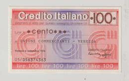 ITALIA:  1976  MINIASSEGNO  DA  £. 100  CREDITO  ITALIANO  -  SPL - [10] Assegni E Miniassegni