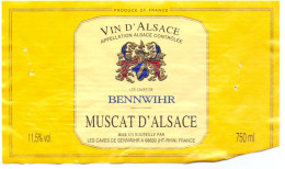 Etiket Etiquette - Vin Wijn - Alsace - Muscat D' Alsace - Bennwihr - Gewürztraminer