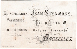 Belgique "Semi-Carte Porcelaine" Porseleinkaart, Quincailleries Vanneries Jouets, J. Stenmans, Bruxelles, Dim:105 X 67mm - Cartes Porcelaine