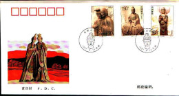 4820javascript:void(0)1) CINA FDC CON SERIE COMPLETA - GROTTE DI MAIJI - STATUE DI BUDDA 13/6/1997 - ...-1979