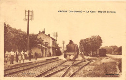 74-GROISY- LA GARE DEPART DU TRAIN - Other & Unclassified