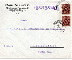 58865 - Deutsches Reich - 1923 - 2@30M Posthorn A DrucksBf HEILBRONN -> Schweiz - Lettres & Documents