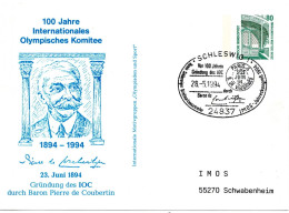 58869 - Bund - 1994 - 80Pfg SWK PGAKte "100 Jahre IOC" SoStpl SCHLESWIG - 100 JAHRE IOC ... -> Schwabenheim - Sonstige & Ohne Zuordnung