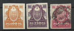 RUSSLAND RUSSIA 1921 Michel 162 - 164 */o Oktoberrevolution - Sonstige & Ohne Zuordnung