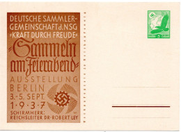 58874 - Deutsches Reich - 1937 - 5Pfg Luftpost SoGAKte "Sammeln Am Feierabend", Ungebraucht - Lettres & Documents